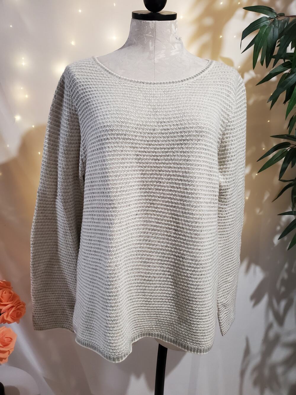 J. Crew Factory Chevron Stitch Boatneck Sweater Womens Size XL Wool Blend Knit
